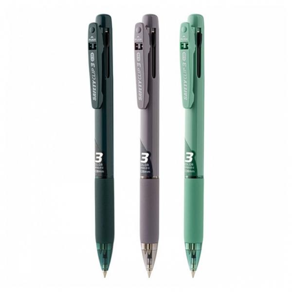 마이펜 국제특허제품 세이프티클립 3색 볼펜 0.38mm 멀티펜