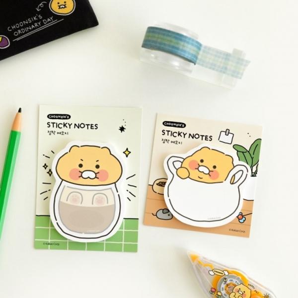 카카오프렌즈 캐릭터 춘식이 오디너리 자유형 점착메모지