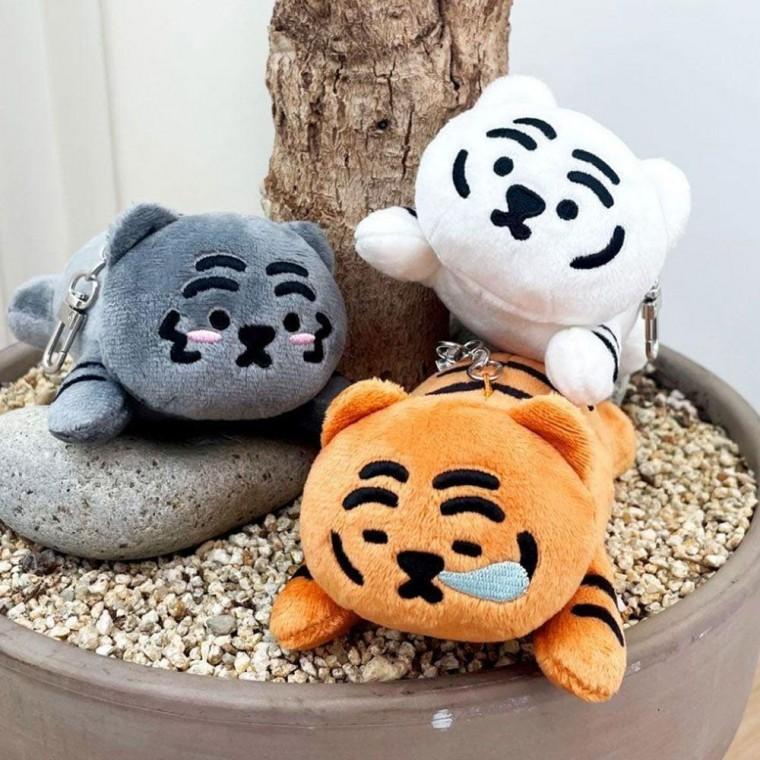 무직타이거 눕랑이 적호 백호 흑호 가방고리 귀여운키링 키홀더 패션키링 열쇠고리 예쁜키링