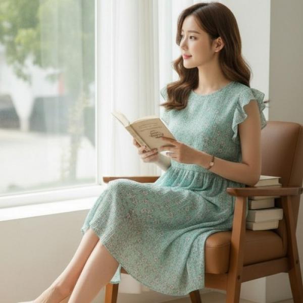 새로라 버티컬주름 프릴 나시원피스 SD-262044