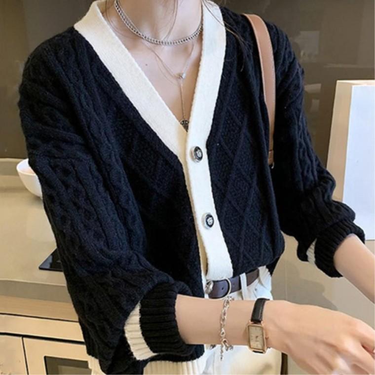 간절기 봄 카디건 심플룩 간절기가디건 캐주얼룩 캐주얼 브이넥 크롭가디건