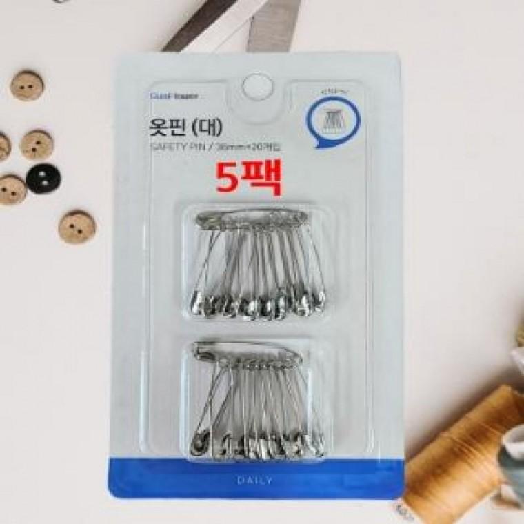 대100P 스텐안전옷핀 고정핀 재봉의류부자재 액세서리 핀 부자재 장식핀