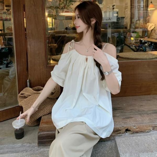 LL_T203 오프숄더 블라우스 반팔