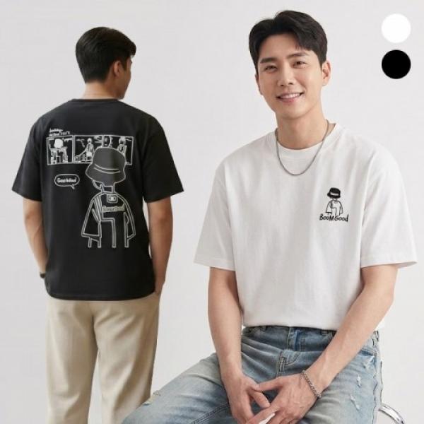 툰그래픽 반팔 기본 면 티셔츠 ELC-9080