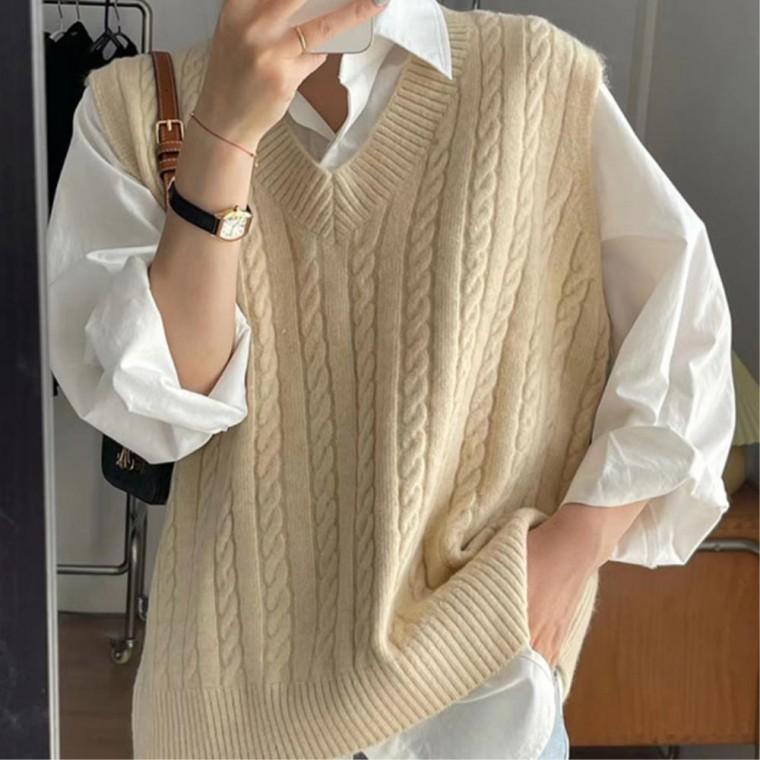 레이어드조끼 여자옷 간절기 니트베스트 데일리룩아이템 여성이쁜옷