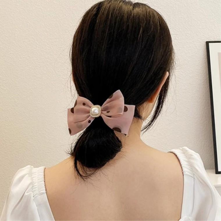 여성머리끈 고무줄 머리묶는고무줄 똥머리 올림머리 리본헤어끈 머리밴드