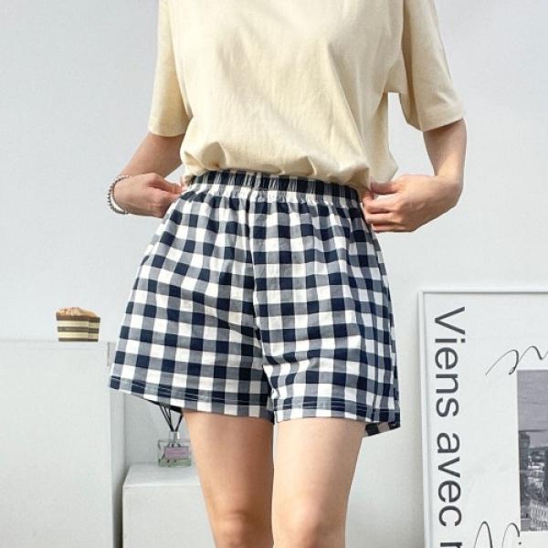 체크 반바지 데일리 이지웨어