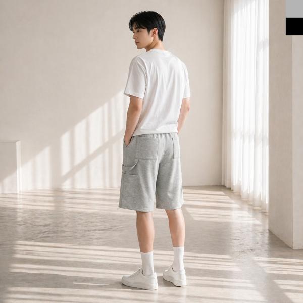 AGG 1003M 남자 카펜더 포켓 와이드 버뮤다 밴딩 반바지
