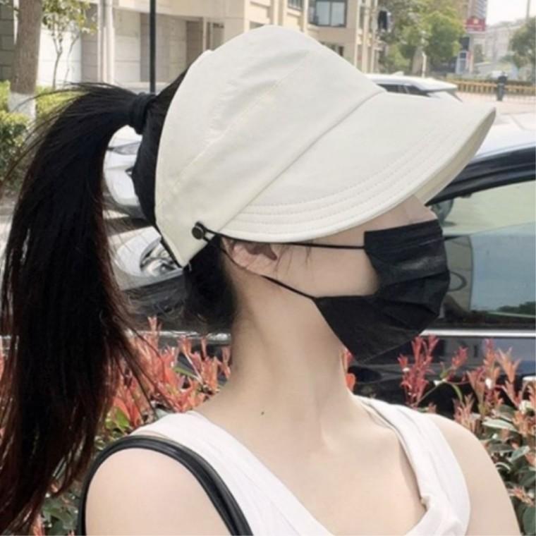 여자버킷햇 포니테일 40대여성 경량 캐주얼벙거지 보넷모자 자외선차단