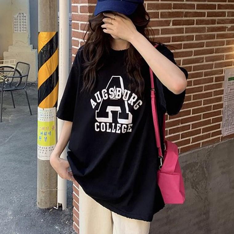 여성 여름 프린팅 반팔 티셔츠