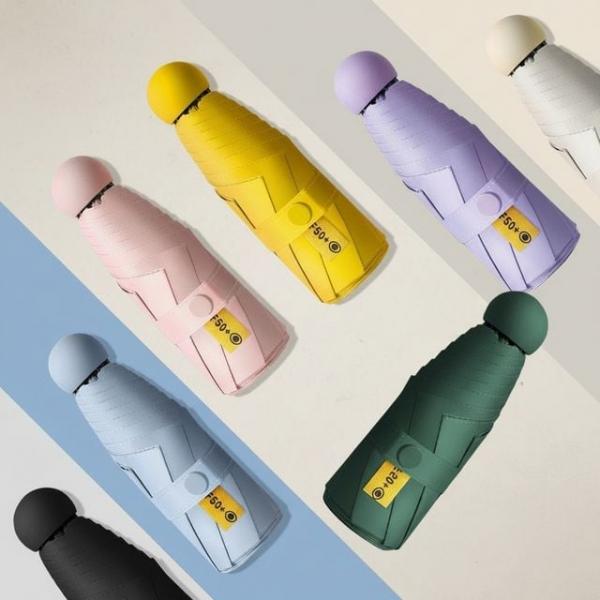 휴대용 초경량 자외선 차단 양우산 겸용 파우치 포함 미니 사이즈