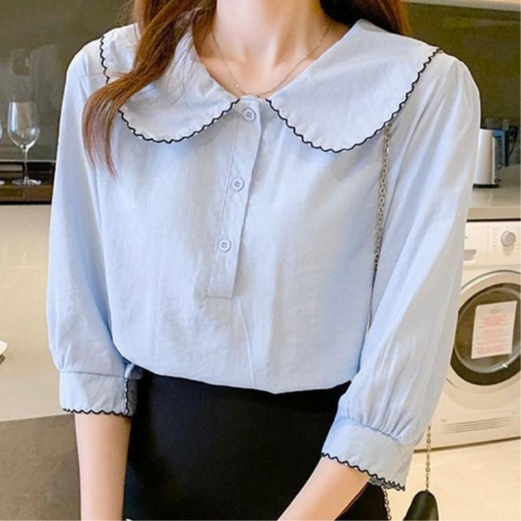 빅카라 여성블라우스 30대직장인 30대여성의류 청순한스타일 오피스룩코디