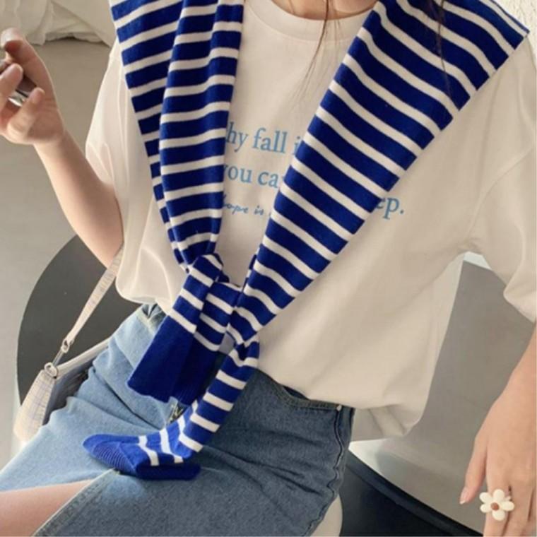 패션숄 레이어드 데일리룩 니트숄 스트라이프 간절기 어깨숄 니트망토