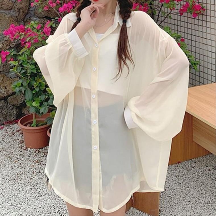 여리여리한블라우스 블라우스 레이어드 기본블라우스 시스루 30대 빅사이즈