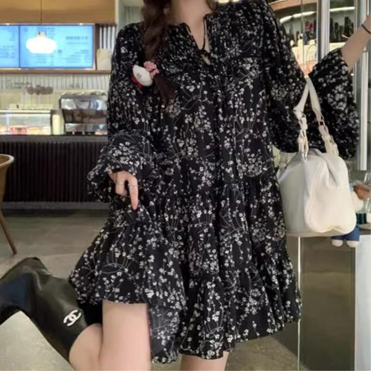 30대 긴팔 30대여성 봄나들이 세련된스타일 패셔너블 20대 플라워원피스