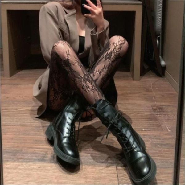 꽃무늬 레이스 망사 스타킹 꽃덩굴 그물 팬티스타킹