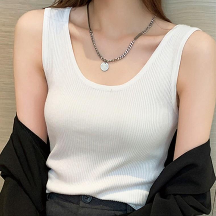 편한 정장나시 민소매 쫀쫀한나시 편안한룩 여자 이너티 여자기본나시티
