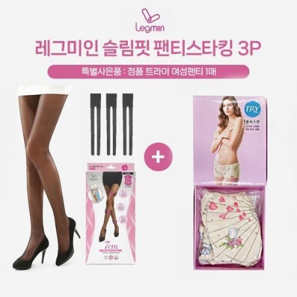 미즈라인 슬림핏 팬티스타킹 3p세트 + 사은품 정품 트라이팬티 1P