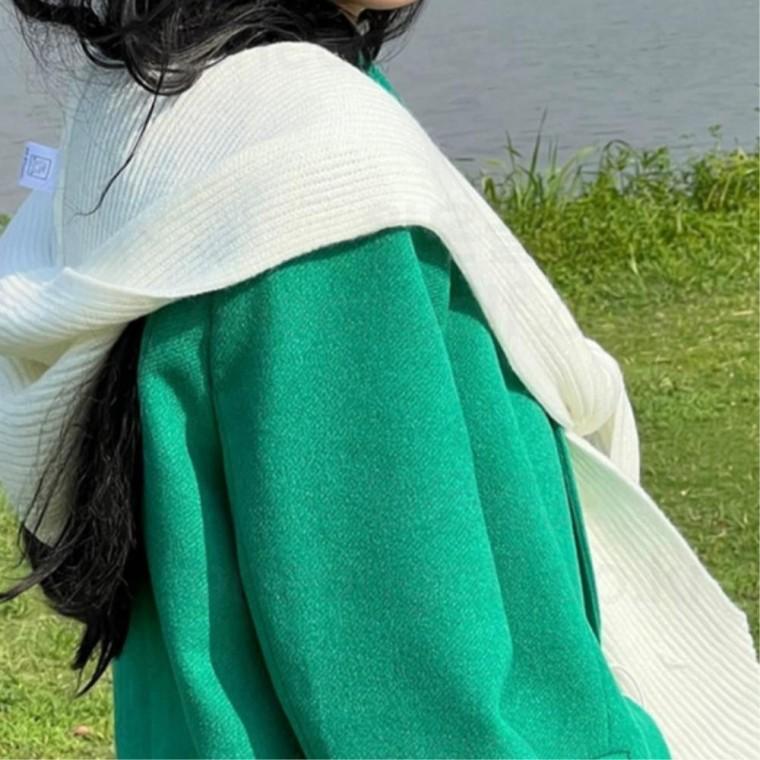 레이어드 후드목도리 선물 겨울목도리 코트 겨울아이템 니트머플러 선물용