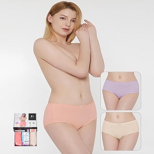 부드럽고 편안한 소재 심플한 디자인의 여성 맥시 팬티 3매입