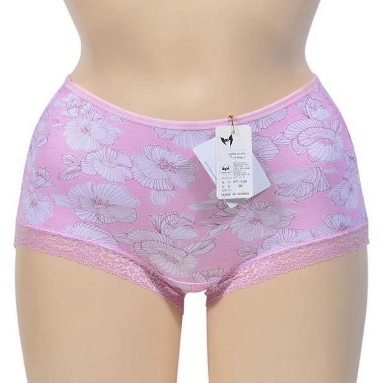 플라워 패턴 부드러운 레이스라인 여성 맥시팬티
