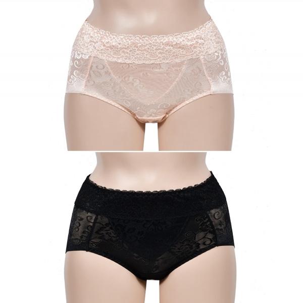 여성스러운 플라워 자가드 맥시 햄라인 여성 보정팬티