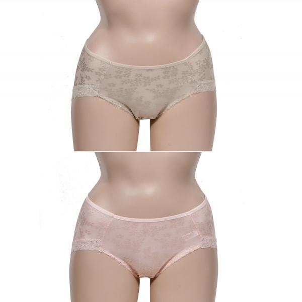 여성스러운 플라워 자가드 레이스라인 여성 맥시 삼각팬티