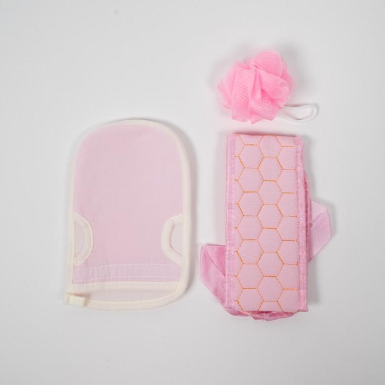 샤워 목욕 타올 3종 SET 핑크