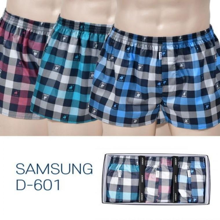 베이직 체크패턴 도씨 순면 사각 남자 트렁크팬티 3매입
