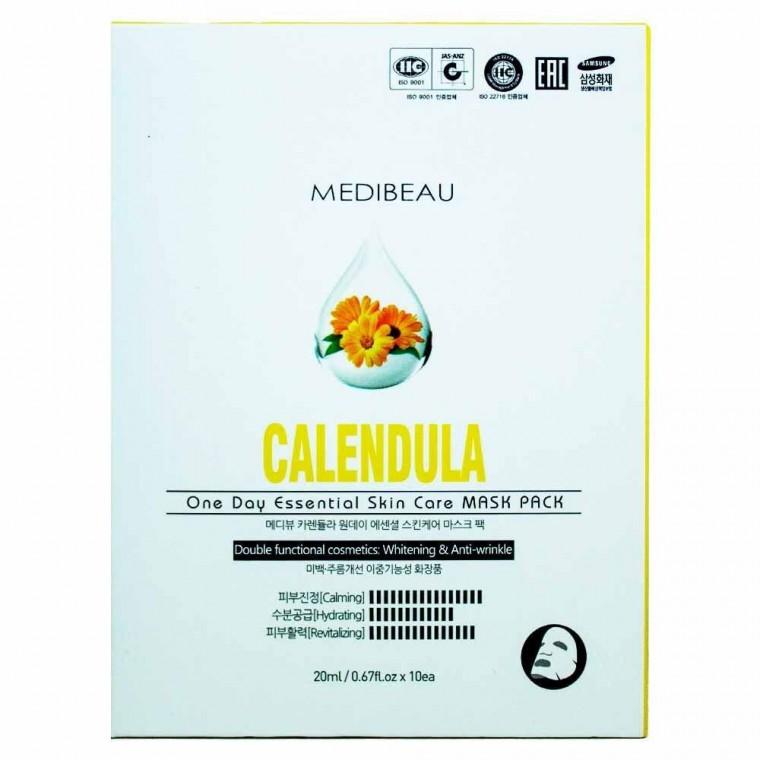 메디뷰 원데이 에센셜 스킨케어 마스크팩 20ml-카렌듈라 10매입
