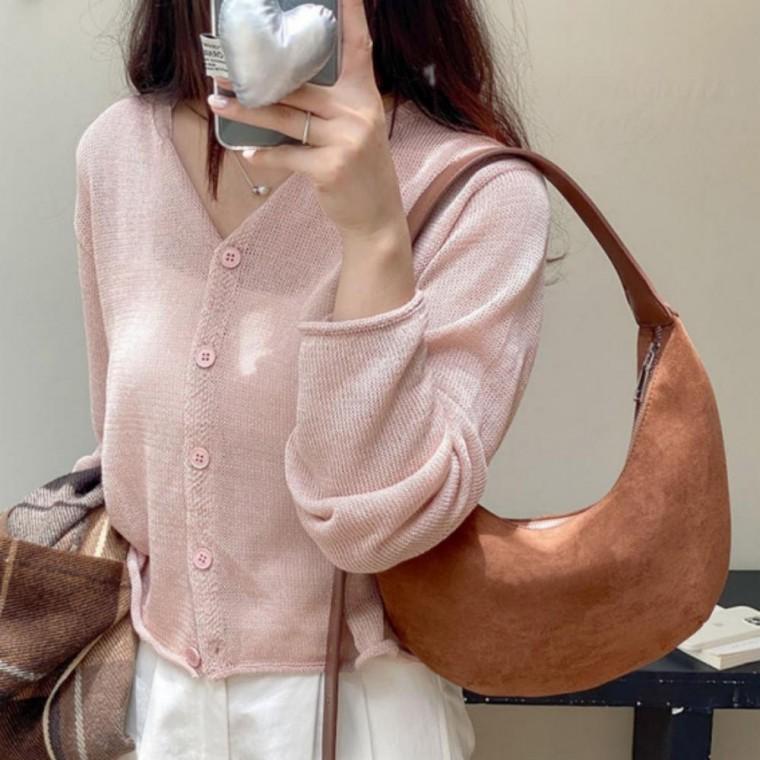 여성 스웨이드 호보백 데일리 고급 심플 숄더백