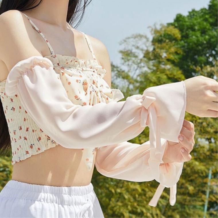 여성팔토시 운전 긴팔토시 골프 리본 팔덮개 자외선차단 냉감팔토시