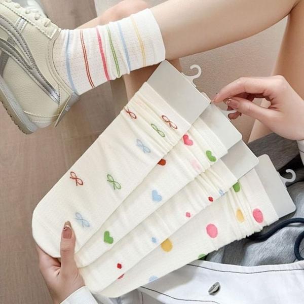 LM-0900 와플 패턴 펀칭 중목양말 5color