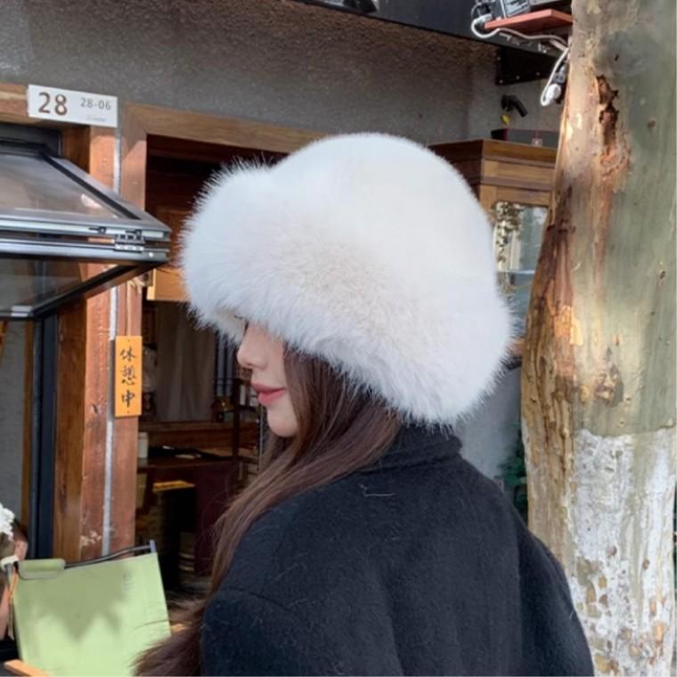 두툼한 겨울버킷햇 버킷햇 오버핏 겨울털모자 데일리스타일 에스키모 여성