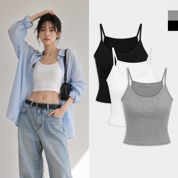 AGG 1013W 여자 레이어드 브라탑 스판 나시티