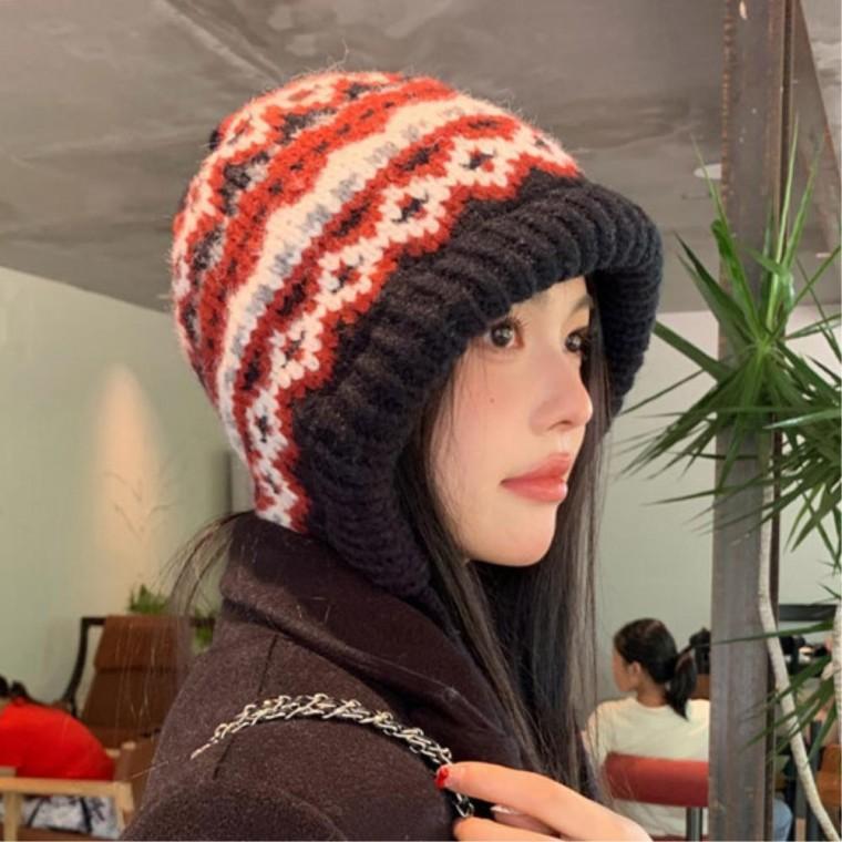 귀달이 후드모자 두툼한 캠핑모자 20대여성 벙거지모자 여성보넷 일상패션