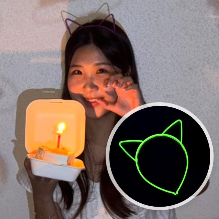 파티 이벤트 야광 머리띠 고양이