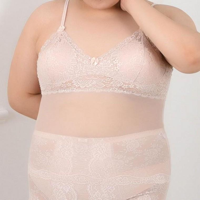 레이스 끈캡 내장 망사 빅사이즈 끈 브라런닝 2가지색상