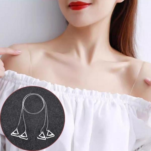 투명 브라끈 오프 숄더 초슬림 .1cm 양쪽 세트 얇은 스트랩 속옷끈 브레이 지어끈
