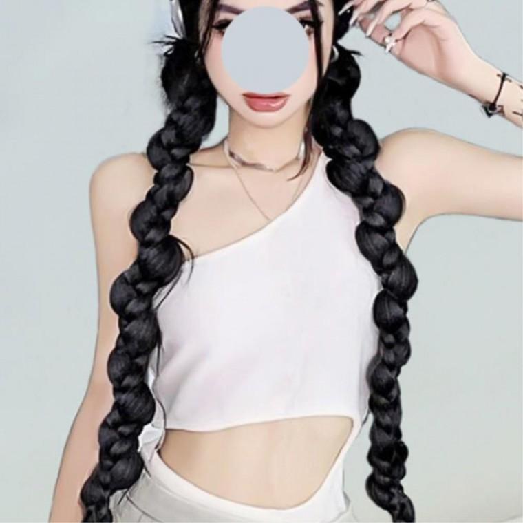 여성가발 롱 여자가발 헤어장식 공연 묶은머리가발 땋은머리가발 밴드형