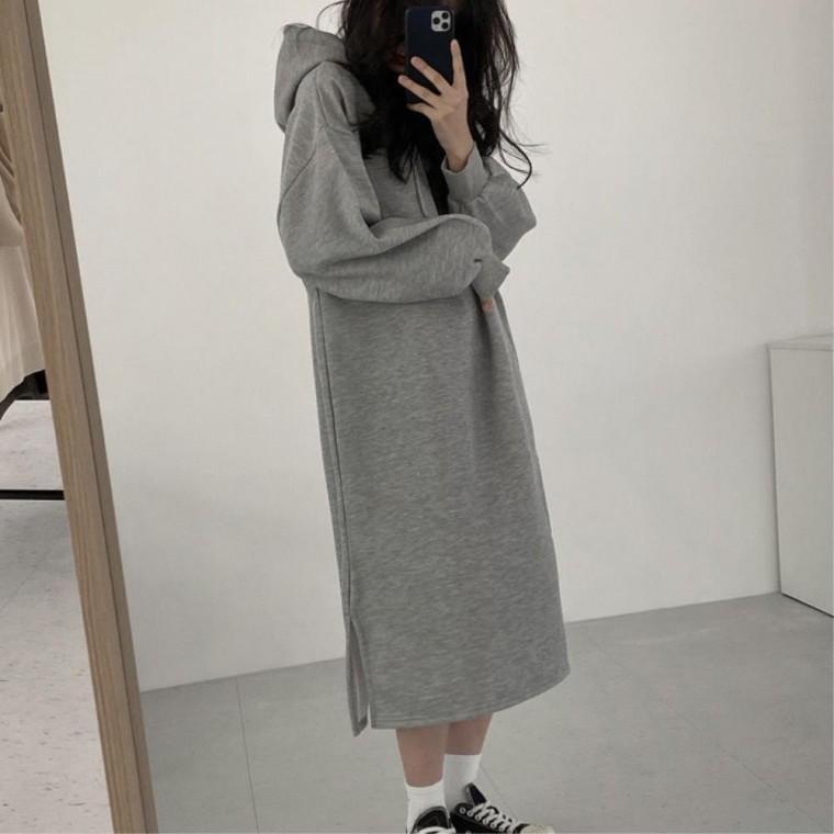 기모 치마 후드롱원피스 패피스타일 가벼운외출 바캉스원피스 20대코디