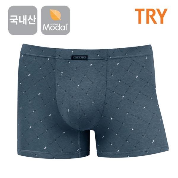 TRY 국내산 남성 모달소재 남자팬티 속옷(카키)
