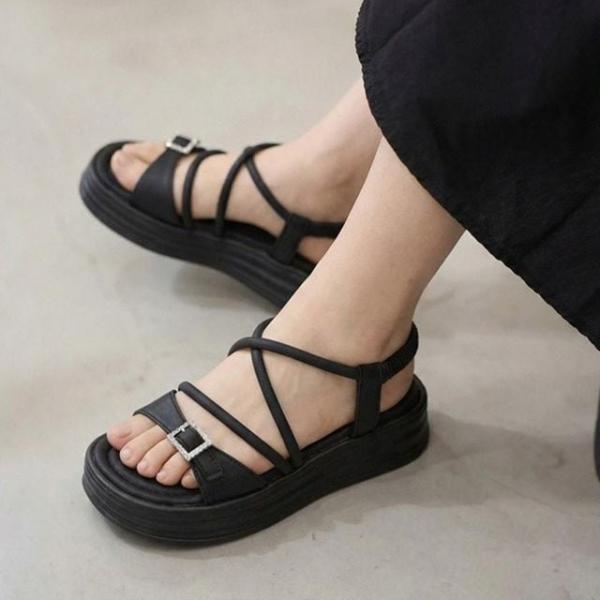 웨지 샌들 슬리퍼 가을 스트랩샌들 힐 슈즈 패션샌들