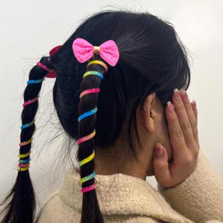 돌돌이 전화선 머리끈 2P