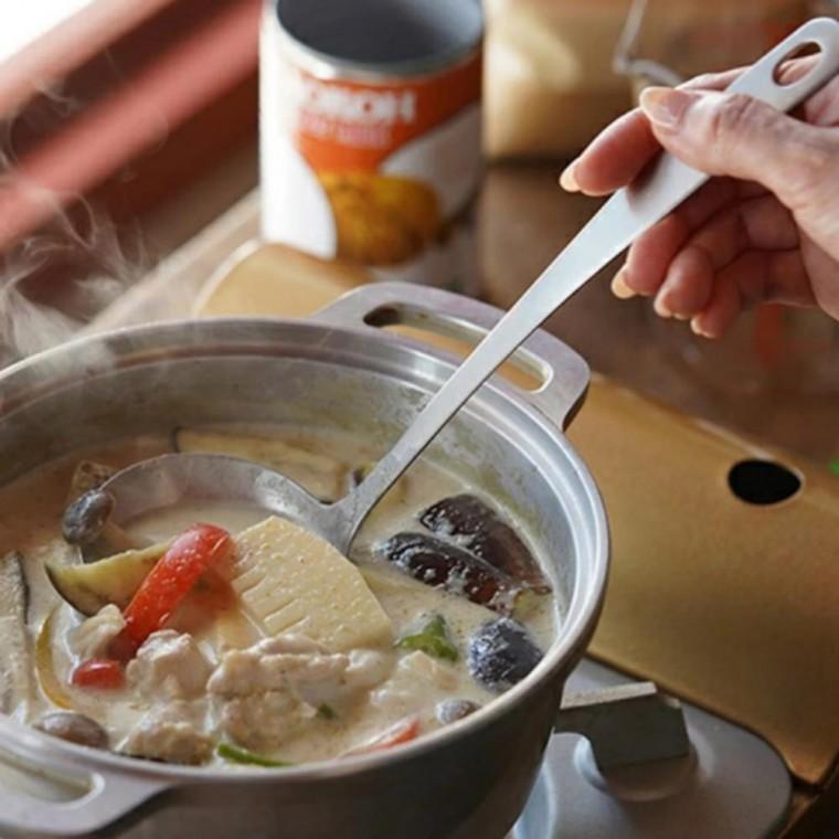 서빙국자 스텐 일체형 국물 수저 미니 주방 일본산