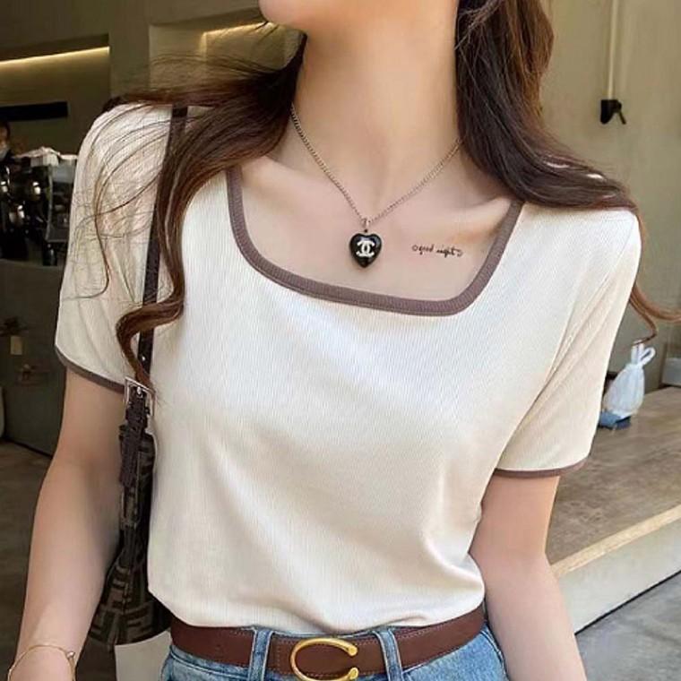 반팔티 냉감 데일리 티셔츠 여성 골지