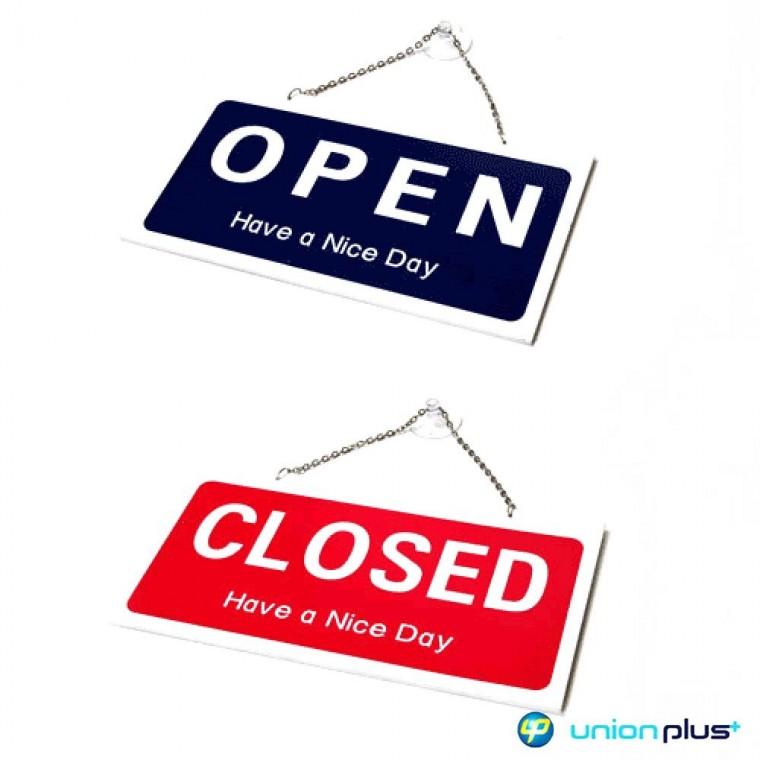 걸이형표지판 OPEN CLOSED 디자인 스티커 표찰 U-10001 300x160x5mm