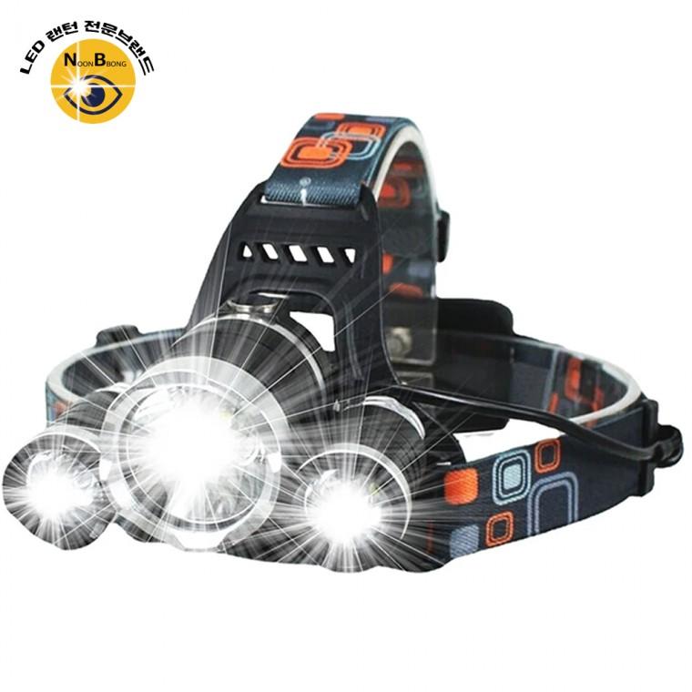 XMLT6 X3Ea LED 충전식 야외 낚시 헤드램프 랜턴 3구 헤드랜턴