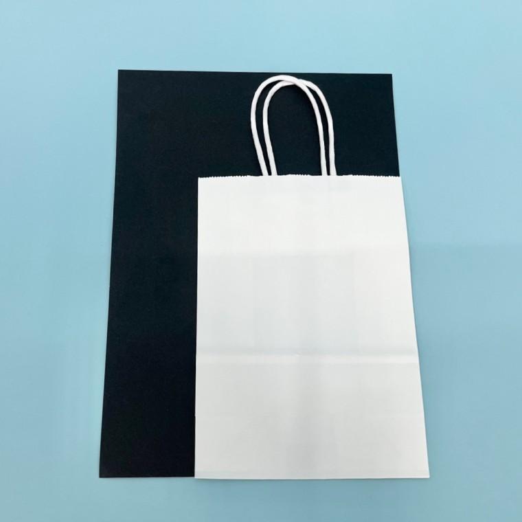 컬러 종이 쇼핑백 화이트 소