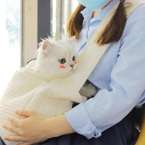 부드러운 강아지 이동가방 슬링백 고양이 이동가방 크로스 숄더백 외출 산책